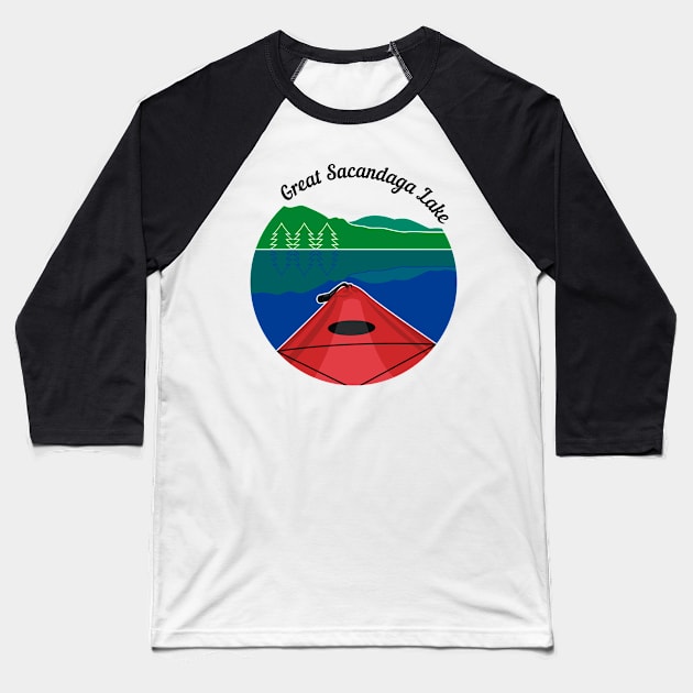 The Great Sacandaga Lake Baseball T-Shirt by Ashley Warner